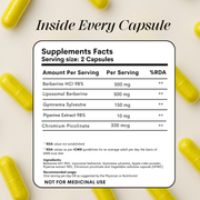 Liposomal Berberine 98% HCl+  High-Absorption Formula for Blood Sugar, Weight and Hormonal Balance